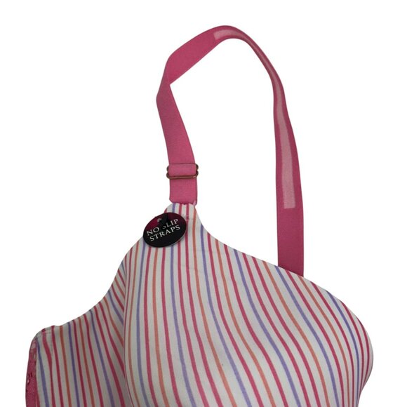 Maidenform One Fab Fit Striped Underwire Women Bra SZ 40D Pink Adjustable Straps - Picture 8 of 12